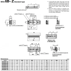 Air Slide Table Double-ported Type MXQ B Series &oslash;6, &oslash;8, &oslash;12, &oslash;16, &oslash;20MXQ8B-40Z