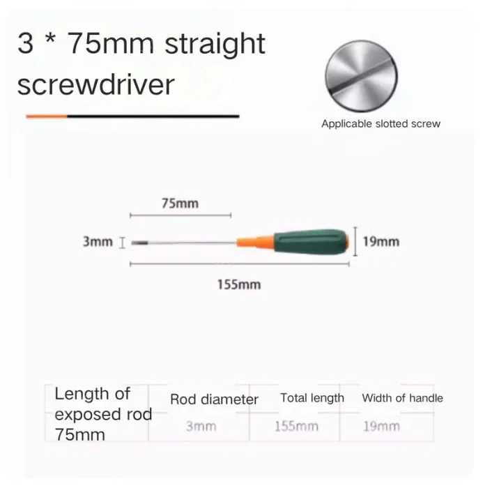 Slotted screwdriver 3*75