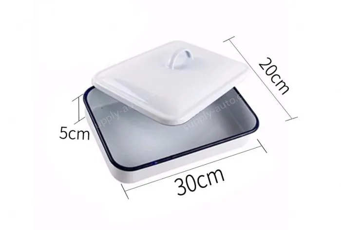 Lab trays Enamel (small with lid)