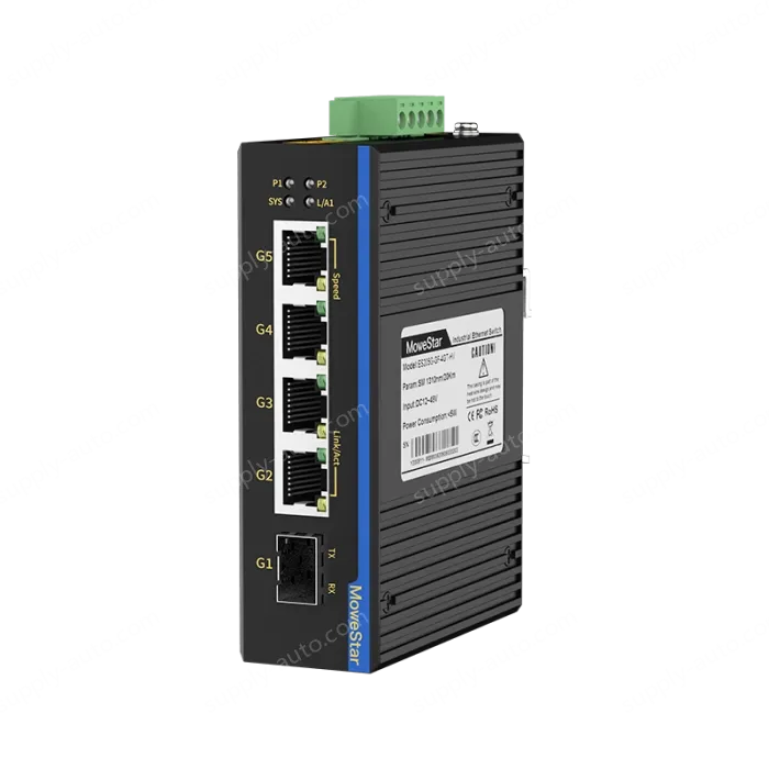1 Port Gigabit SFP + 4 Ports Gigabit RJ45 Din-Rail Unmanaged Industrial Ethernet Switch