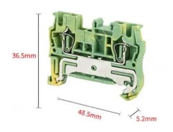 ST-2.5PE Grounding Terminal Block Spring Terminal Block Pull-back Yellow and Green Spring Grounding Strip