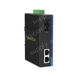 1 Port 100M F(x) + 2 Ports 10/100M T(x) Din Rail Industrial media converter