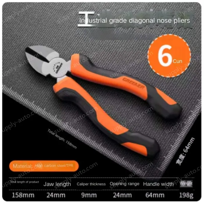 Industrial Grade 6 inch diagonal nose pliers