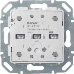 Push-button module 1gang, intg temp. sensor+bus coupl. unit,KNX-S.1/B.3/B.7