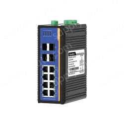 4 Ports Gigabit SFP + 8 Ports Gigabit RJ45 Din-Rail Managed Industrial Ethernet Switch