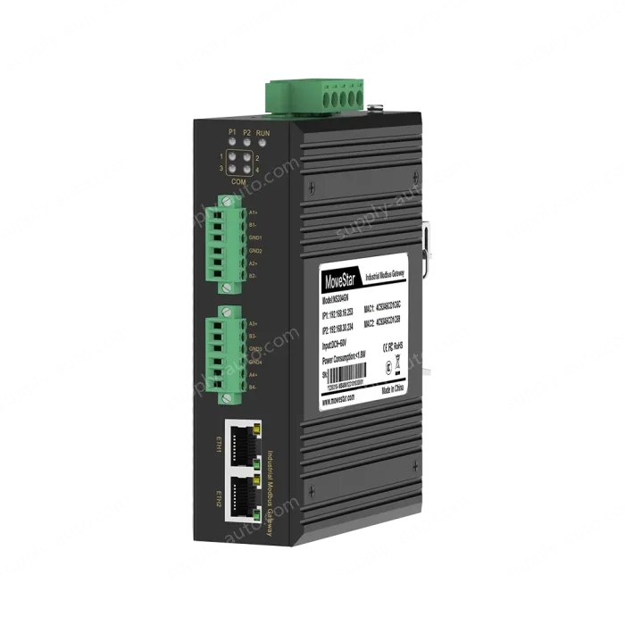 4 Ports RS485 to 2 Ports Ethernet Modbus Industrial Smart Gateway