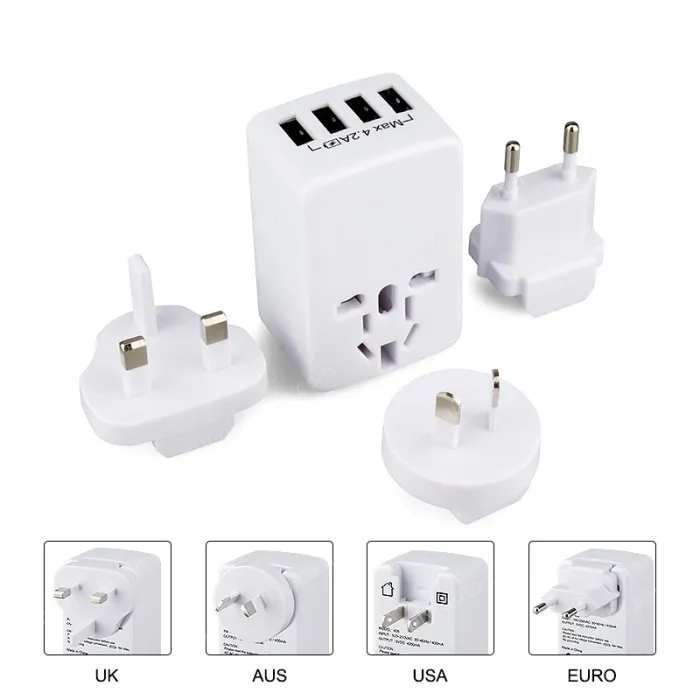 Newest product ,Universal travel adapter with 4 USB KRUSB-WLG3340B