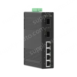 2 Ports Gigabit SFP + 4 Ports Gigabit RJ45 Din-Rail Unmanaged Industrial Ethernet Switch
