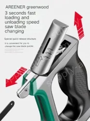 Heavy Aviation Aluminum Hacksaw 3 seconds to change the saw blade contains 10 carbon steel saw blades + 7 multi-function saw blades