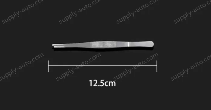 Stainless steel tweezers Straight round head (thick) 12.5cm
