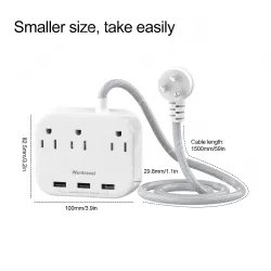 Surge Protector Power Strip 3AC Outlets