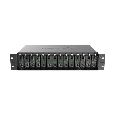 14-slot fiber optic transceiver chassis