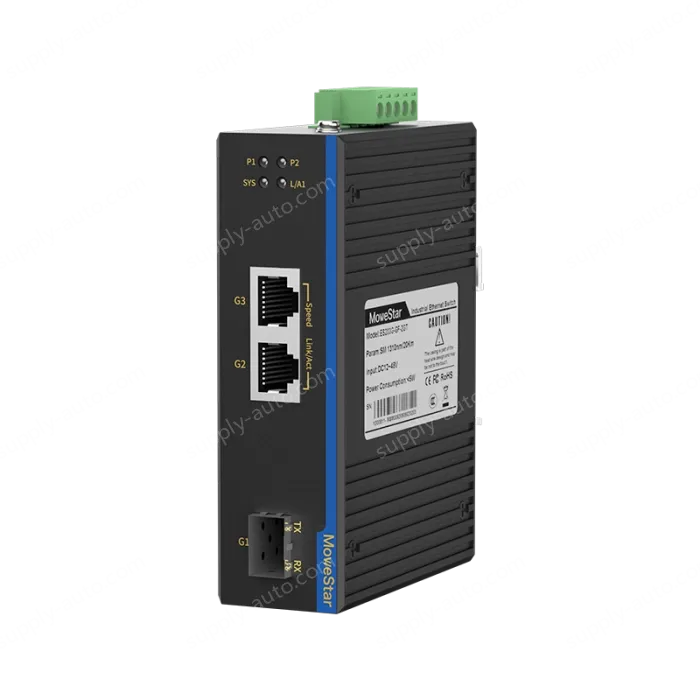 1 Port Gigabit SFP + 2 Ports Gigabit RJ45 Din Rail industrial media converter