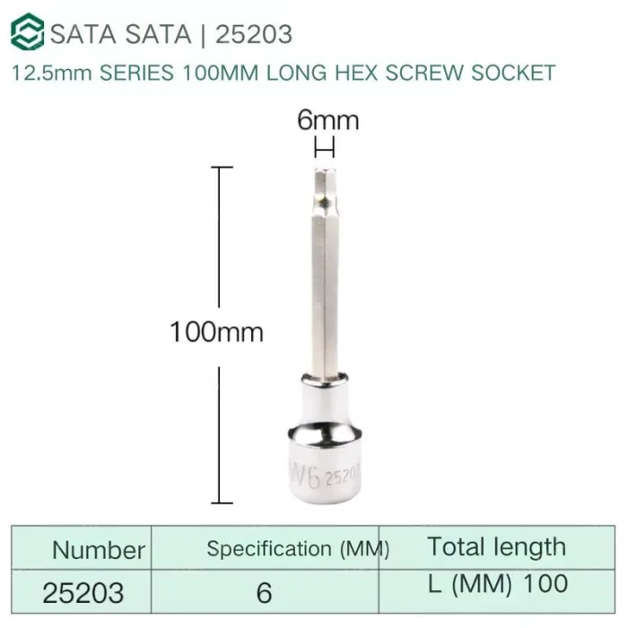 Dafei 6mm with a total length of 100mm-25203