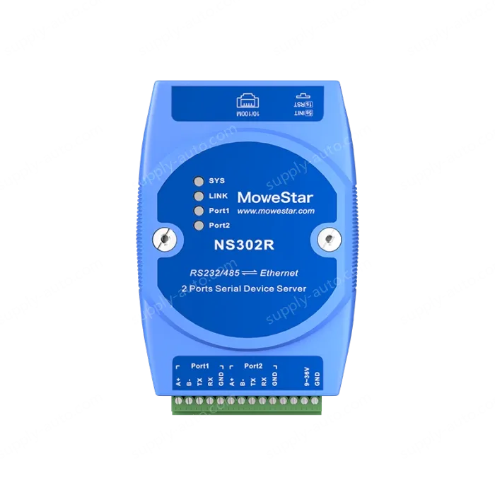 DIN Rail Serial Server 2 ports