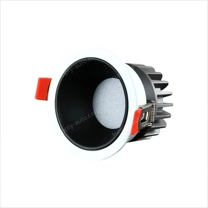 Downlight model: 7W black cup with 75mm opening 6000K Preh chip 98 graphics index + Zeford driver