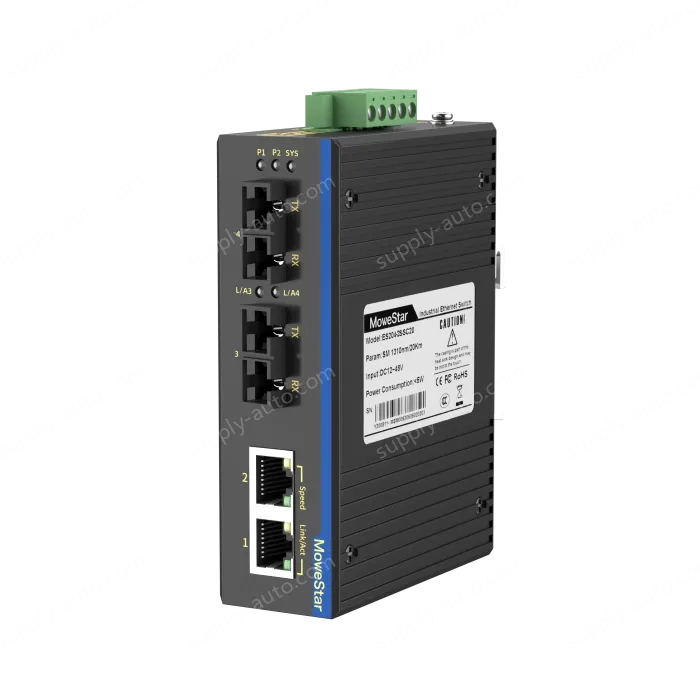 2 Ports 100M F(x) + 2 Ports 10/100M T(x) Din-Rail Unmanaged Industrial Ethernet Switch