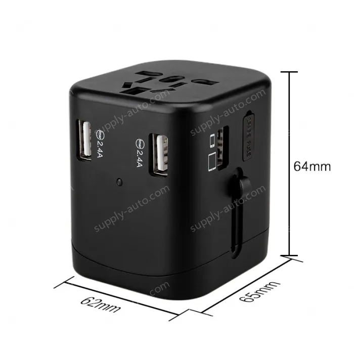 Universal travel adapter with 4 USB KRUSB-WLG3321B