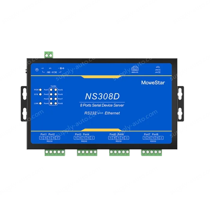 8 Ports RS232 Serial to 100M Ethernet Server