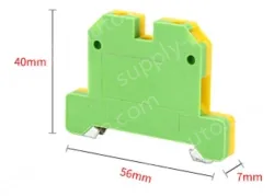 EK4 Grounding Terminals Yellow and Green Grounding Terminals Din Rail Terminals Universal Grounding Plastic Terminals
