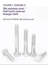 Half thread external hexagonal bolt M6*100
