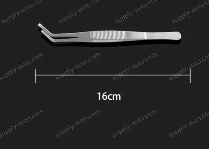 Stainless steel tweezers Curved round head (thick) 16cm