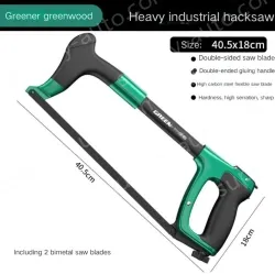 Heavy Duty Industrial Grade Hacksaw Includes 2 carbon hacksaw blades with a blade to store the blade