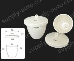 Ceramic crucibles 70ml+ lid